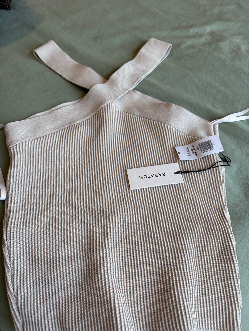 Babaton  Cream Ribbed Knit top
